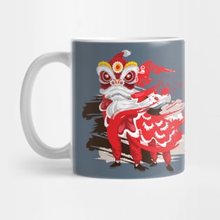 Chinese Red Lion Dancers Mug